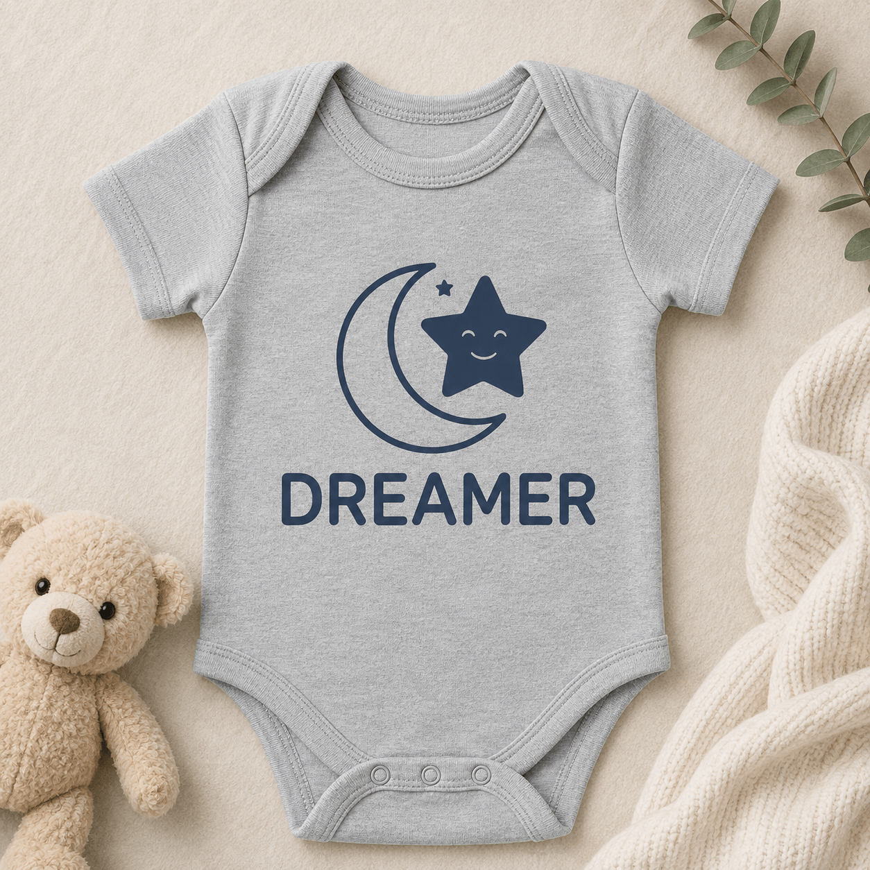 dreamer Baby Graphic Cotton Onesies - Image 1